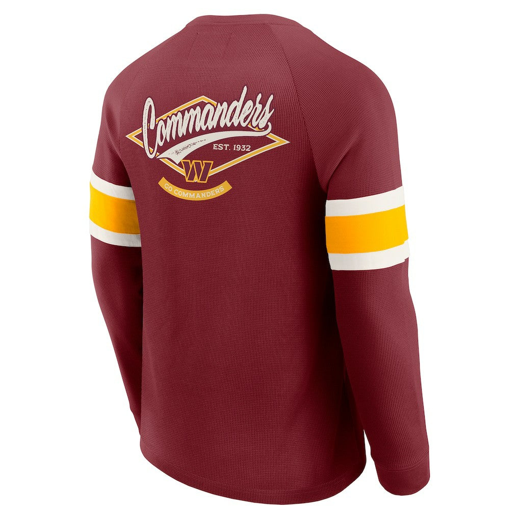 Darius Rucker Collection Waffle-Knit Raglan Long Sleeve Henley T-Shirt - Washington Commanders