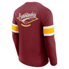 Darius Rucker Collection Waffle-Knit Raglan Long Sleeve Henley T-Shirt - Washington Commanders