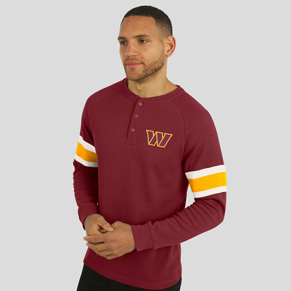 Darius Rucker Collection Waffle-Knit Raglan Long Sleeve Henley T-Shirt - Washington Commanders