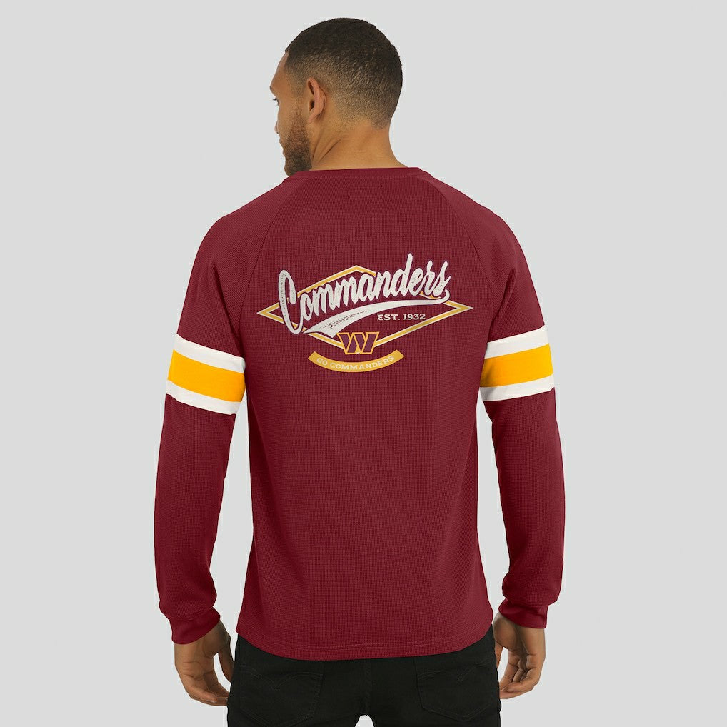 Darius Rucker Collection Waffle-Knit Raglan Long Sleeve Henley T-Shirt - Washington Commanders