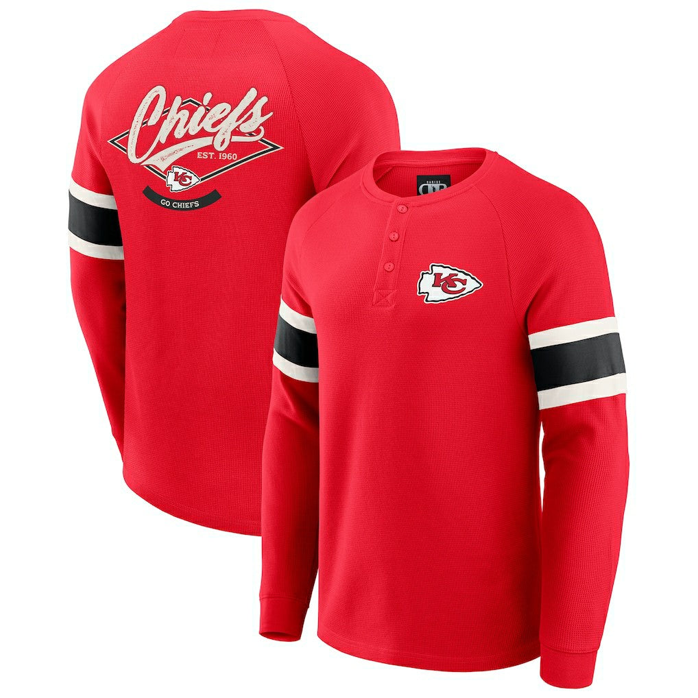 Darius Rucker Collection Waffle-Knit Raglan Long Sleeve Henley T-Shirt - Kansas City Chiefs