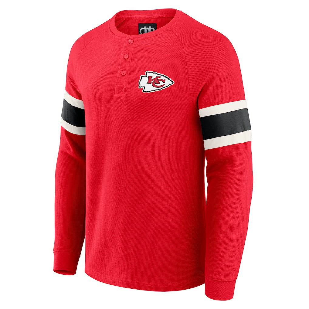 Darius Rucker Collection Waffle-Knit Raglan Long Sleeve Henley T-Shirt - Kansas City Chiefs