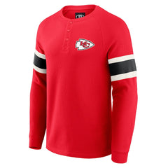 Darius Rucker Collection Waffle-Knit Raglan Long Sleeve Henley T-Shirt - Kansas City Chiefs