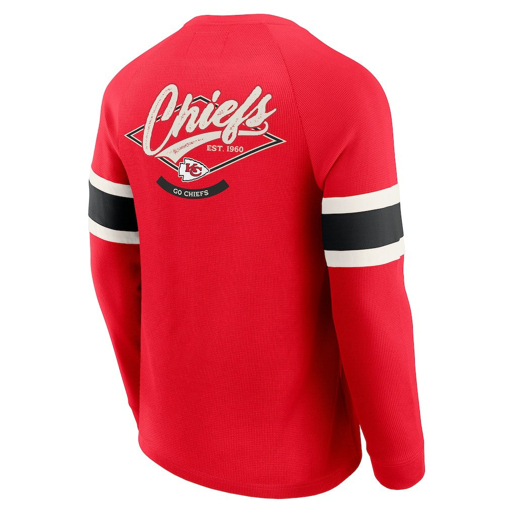 Darius Rucker Collection Waffle-Knit Raglan Long Sleeve Henley T-Shirt - Kansas City Chiefs