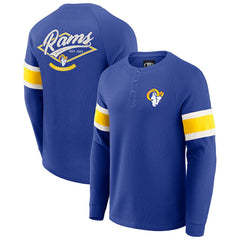Darius Rucker Collection Waffle-Knit Raglan Long Sleeve Henley T-Shirt - Los Angeles Rams
