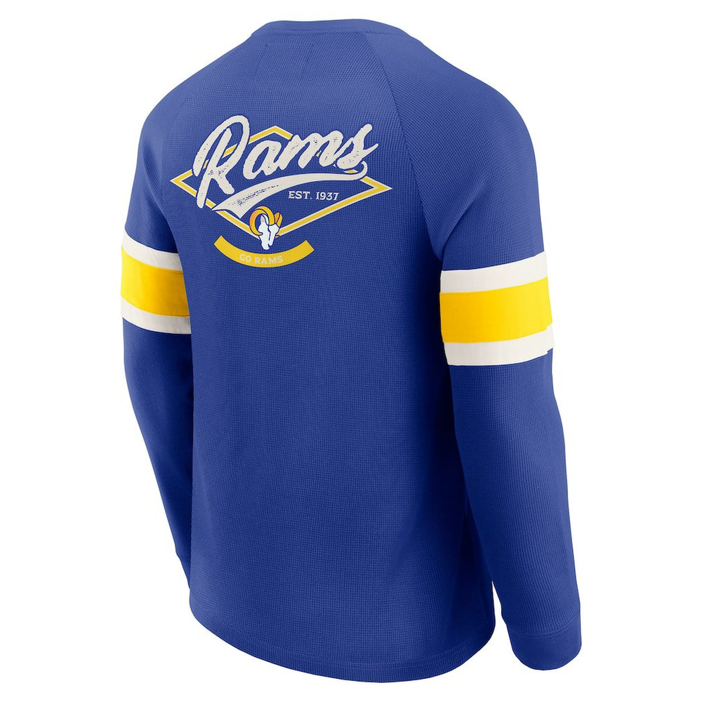 Darius Rucker Collection Waffle-Knit Raglan Long Sleeve Henley T-Shirt - Los Angeles Rams