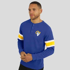 Darius Rucker Collection Waffle-Knit Raglan Long Sleeve Henley T-Shirt - Los Angeles Rams