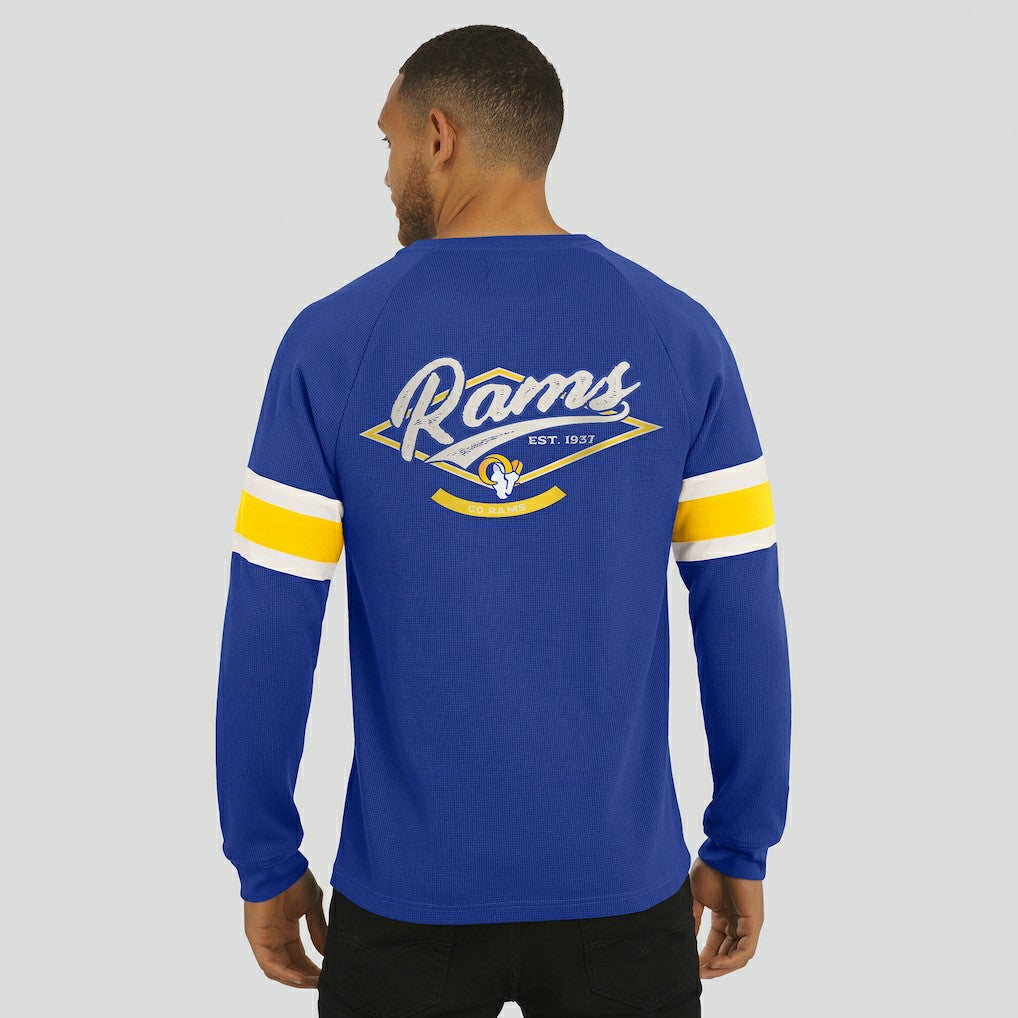 Darius Rucker Collection Waffle-Knit Raglan Long Sleeve Henley T-Shirt - Los Angeles Rams