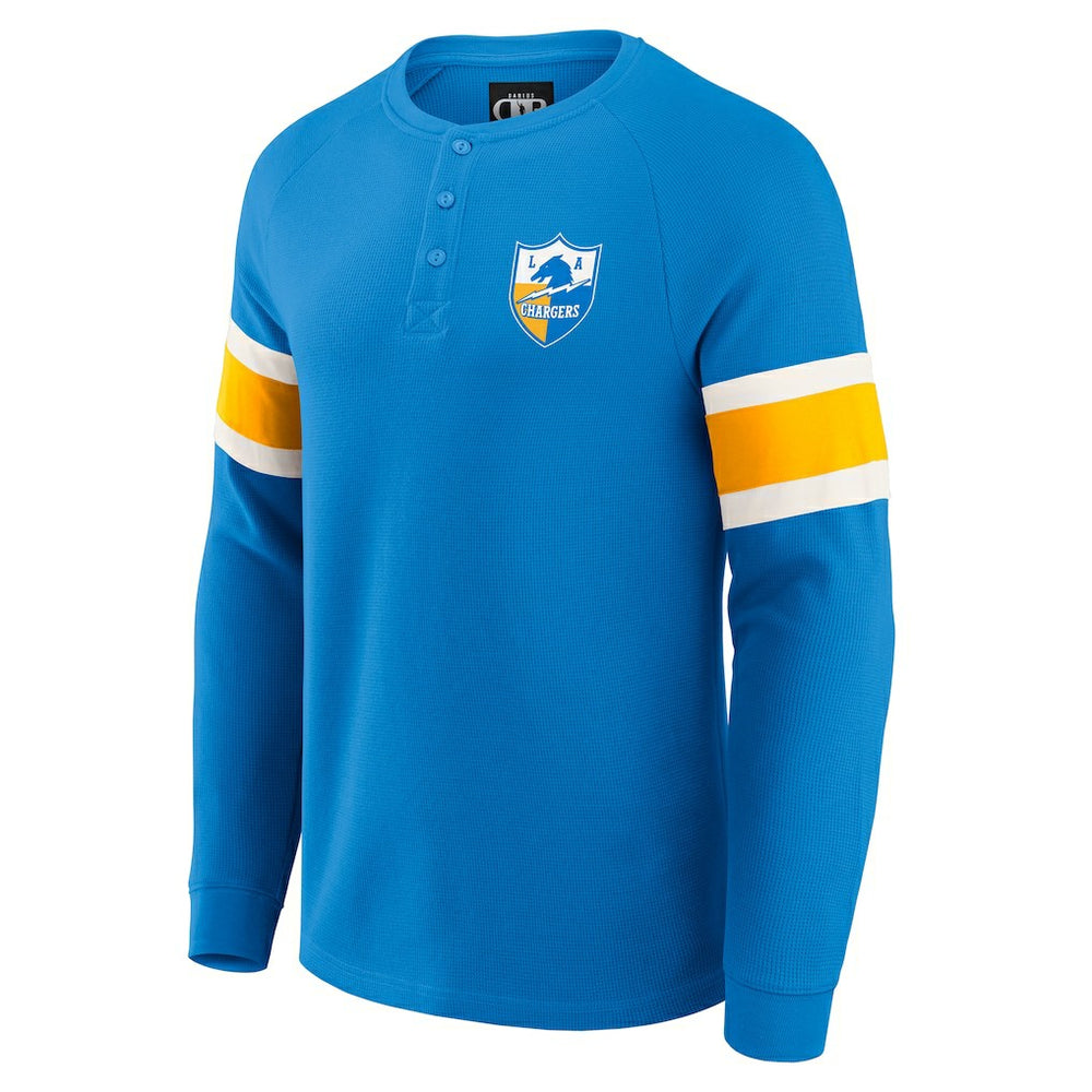 Darius Rucker Collection Waffle-Knit Raglan Long Sleeve Henley T-Shirt - Los Angeles Chargers