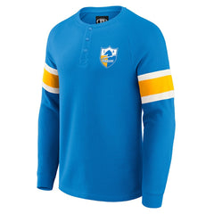 Darius Rucker Collection Waffle-Knit Raglan Long Sleeve Henley T-Shirt - Los Angeles Chargers