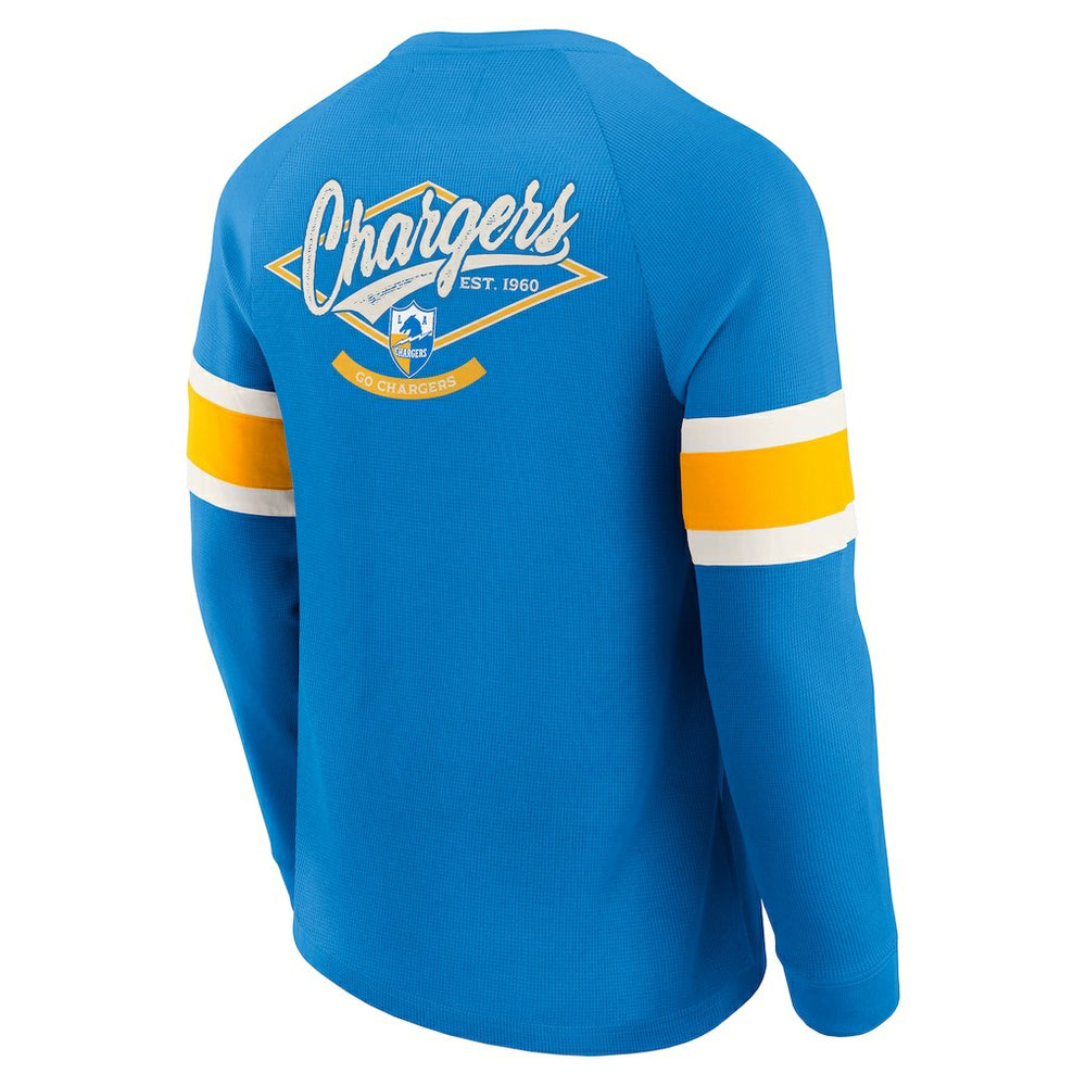 Darius Rucker Collection Waffle-Knit Raglan Long Sleeve Henley T-Shirt - Los Angeles Chargers