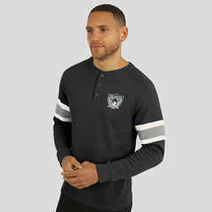 Darius Rucker Collection Waffle-Knit Raglan Long Sleeve Henley T-Shirt - Las Vegas Raiders