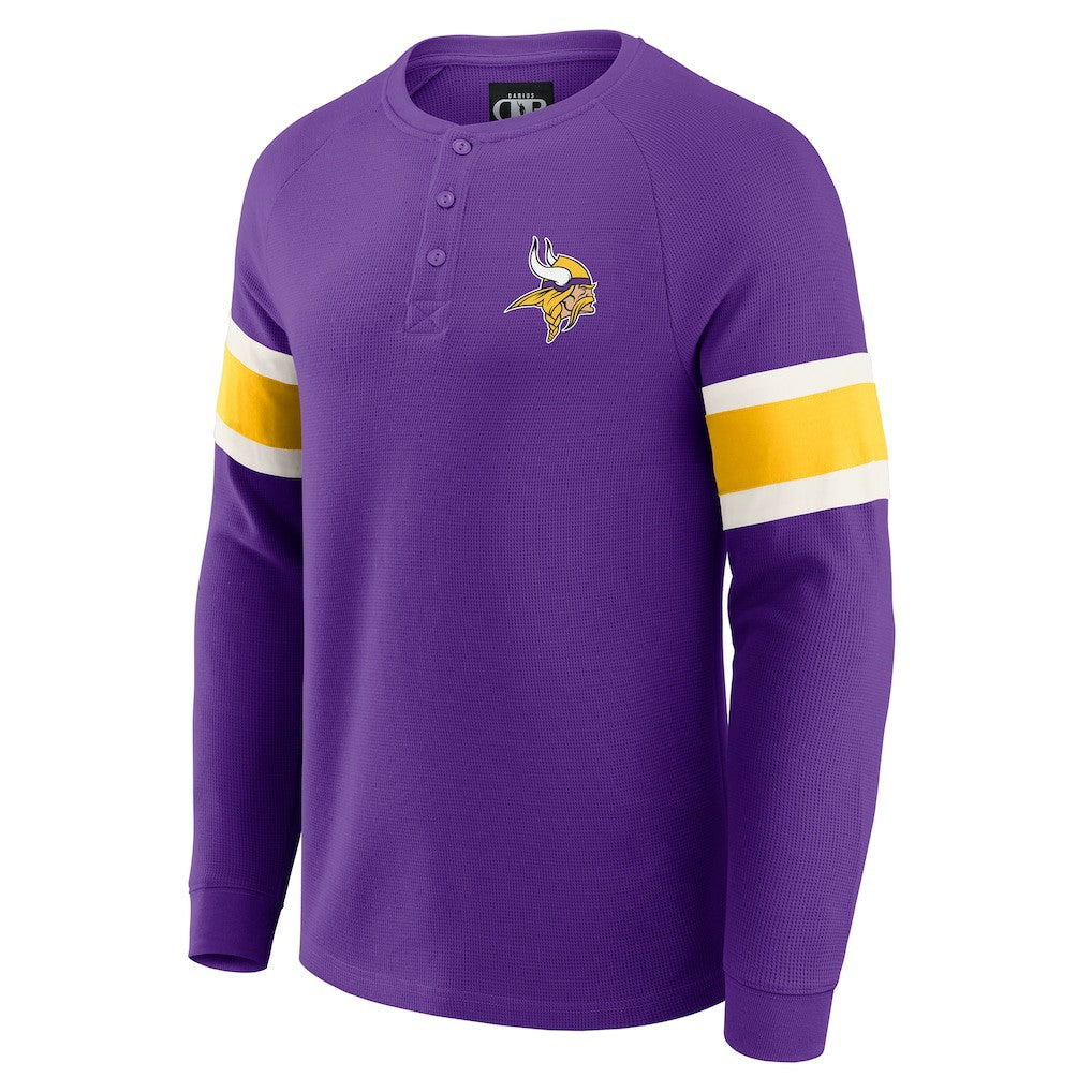 Darius Rucker Collection Waffle-Knit Raglan Long Sleeve Henley T-Shirt - Minnesota Vikings