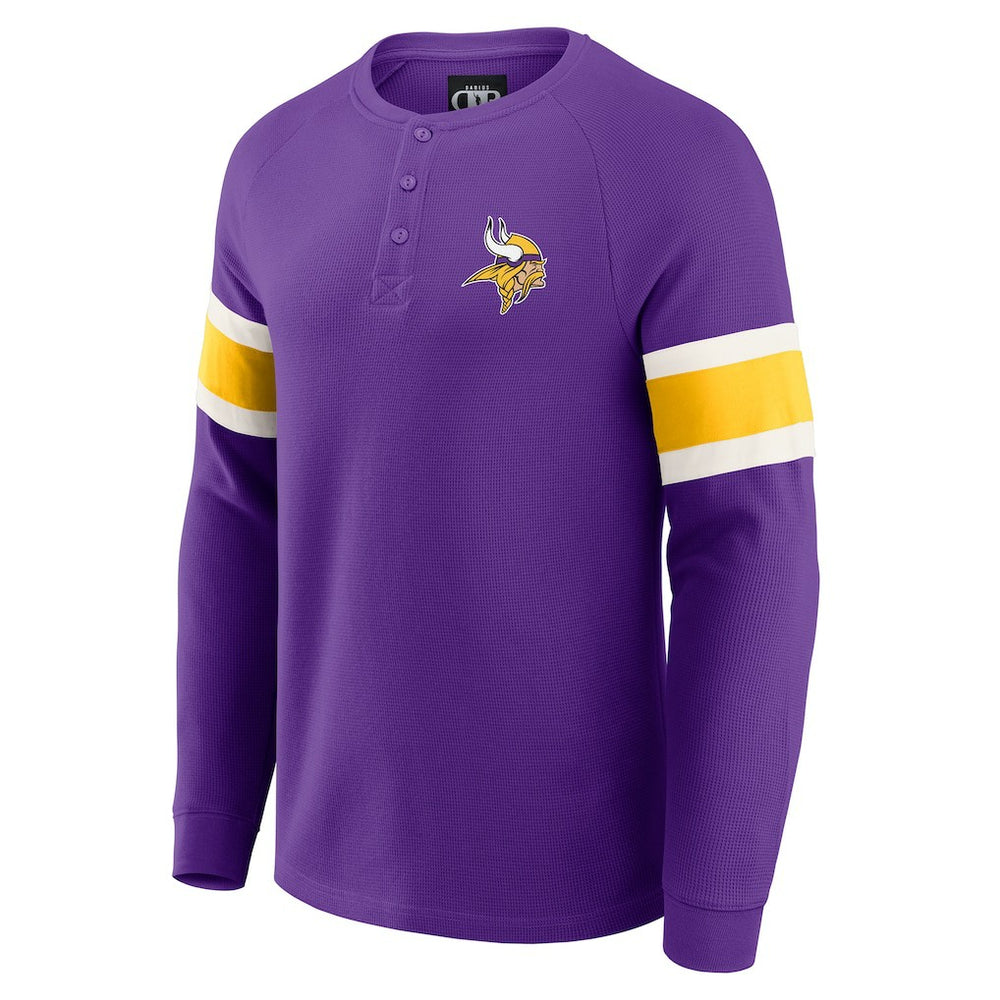 Darius Rucker Collection Waffle-Knit Raglan Long Sleeve Henley T-Shirt - Minnesota Vikings