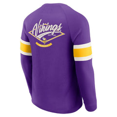 Darius Rucker Collection Waffle-Knit Raglan Long Sleeve Henley T-Shirt - Minnesota Vikings