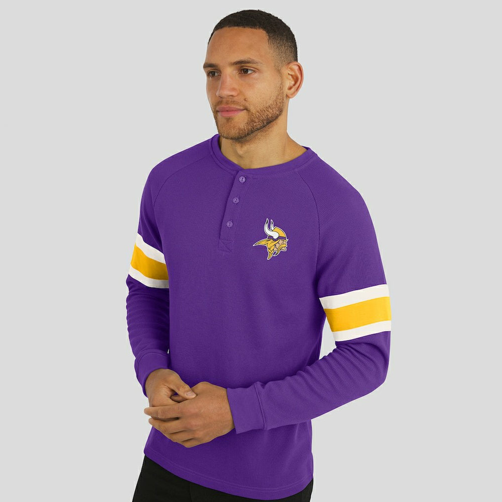 Darius Rucker Collection Waffle-Knit Raglan Long Sleeve Henley T-Shirt - Minnesota Vikings