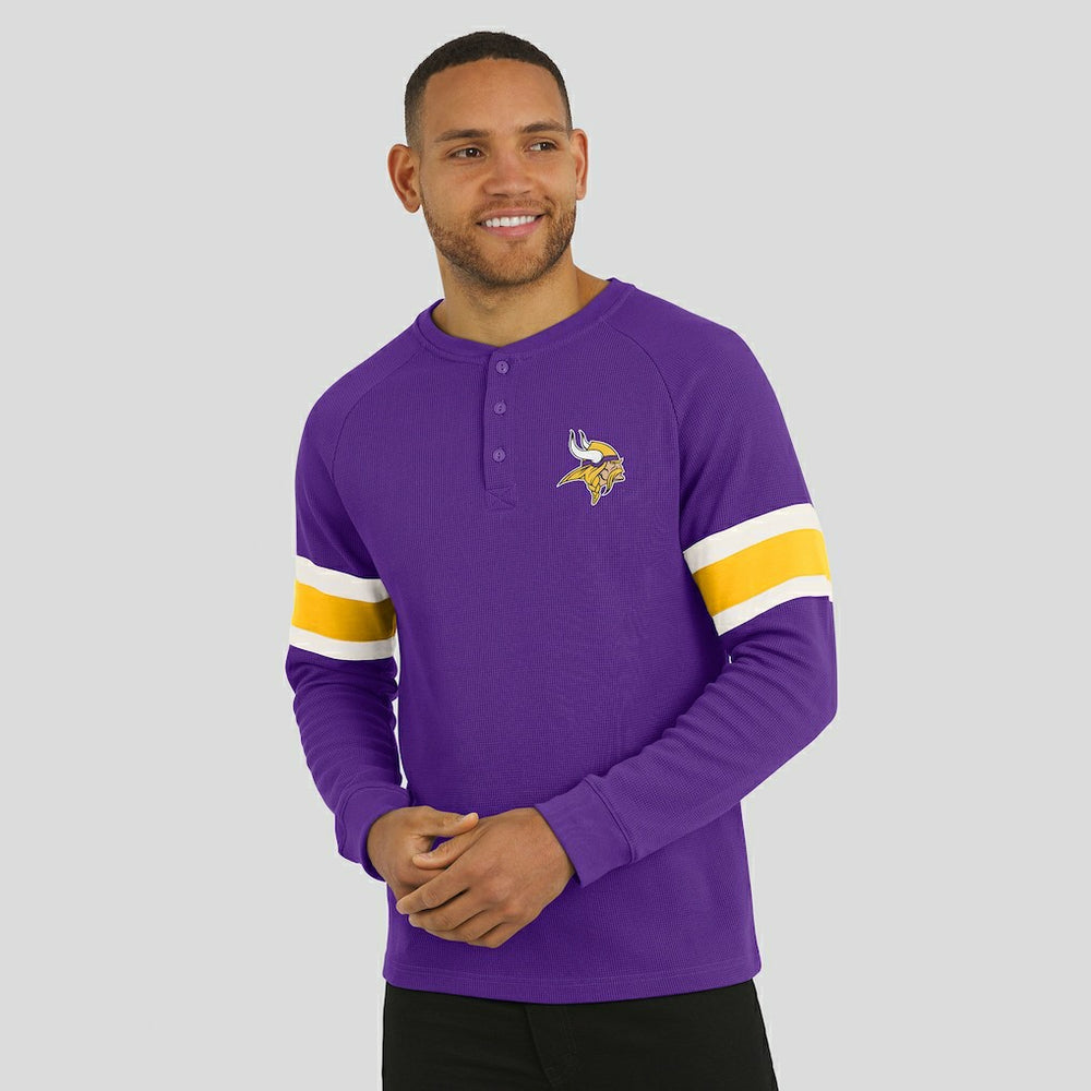 Darius Rucker Collection Waffle-Knit Raglan Long Sleeve Henley T-Shirt - Minnesota Vikings