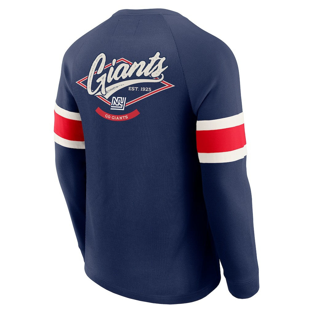 Darius Rucker Collection Waffle-Knit Raglan Long Sleeve Henley T-Shirt - New York Giants