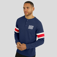 Darius Rucker Collection Waffle-Knit Raglan Long Sleeve Henley T-Shirt - New York Giants