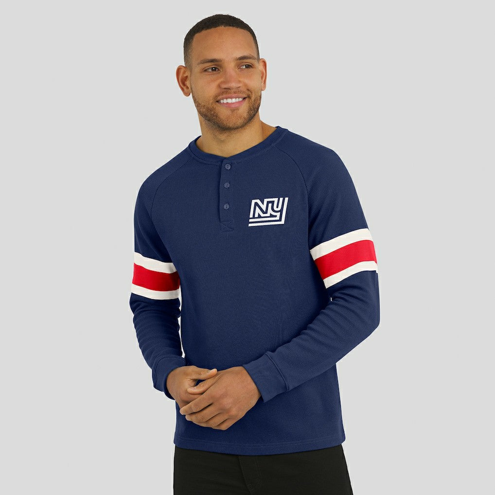 Darius Rucker Collection Waffle-Knit Raglan Long Sleeve Henley T-Shirt - New York Giants