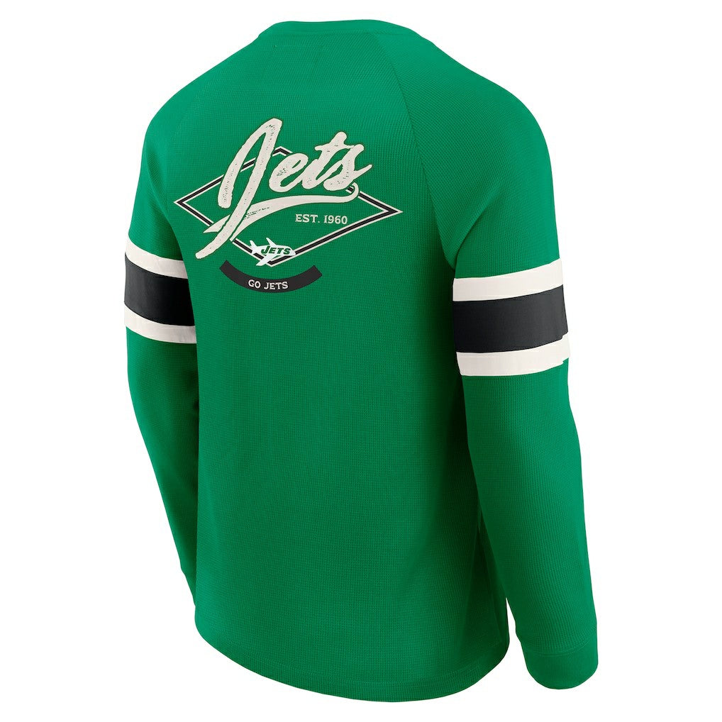 Darius Rucker Collection Waffle-Knit Raglan Long Sleeve Henley T-Shirt - New York Jets