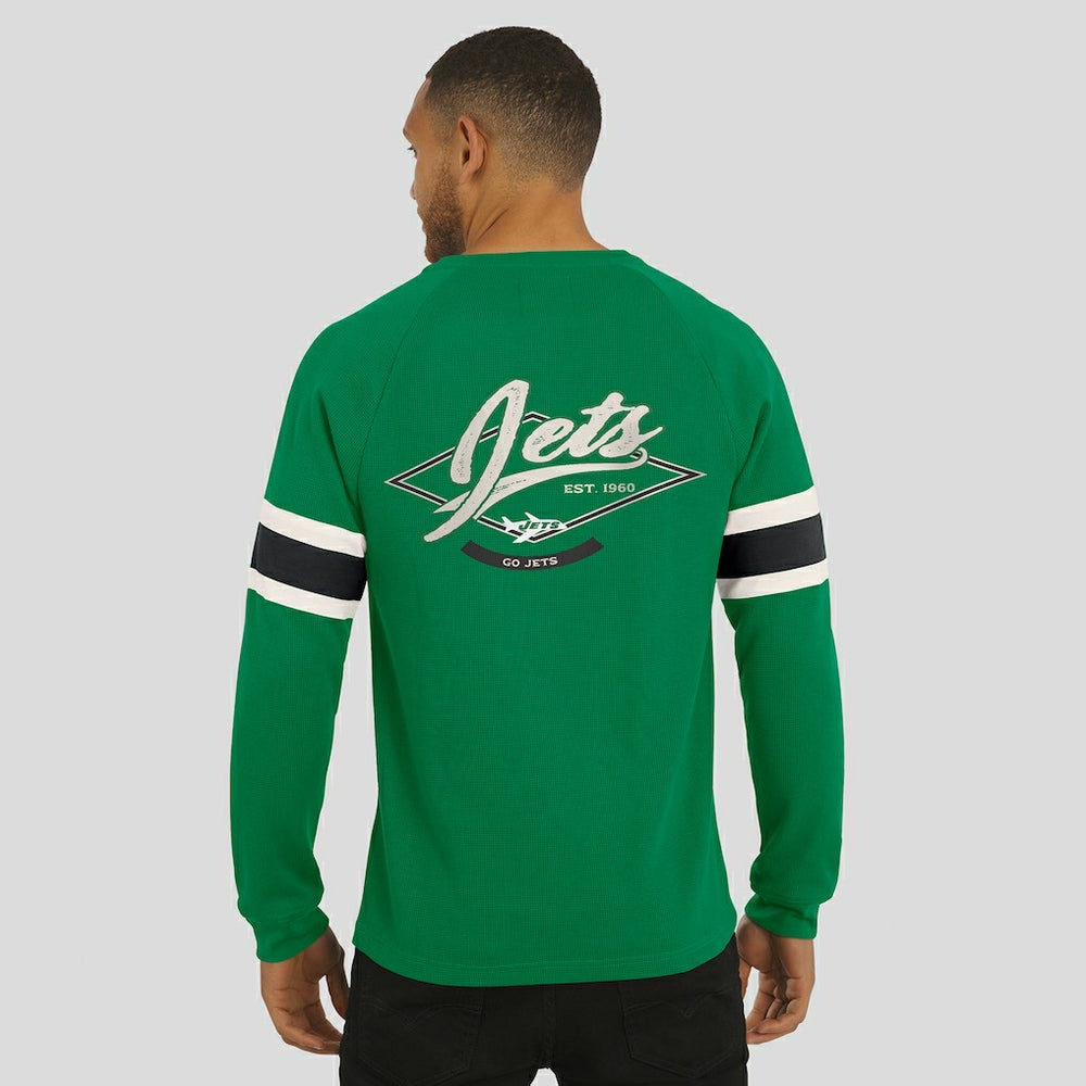 Darius Rucker Collection Waffle-Knit Raglan Long Sleeve Henley T-Shirt - New York Jets
