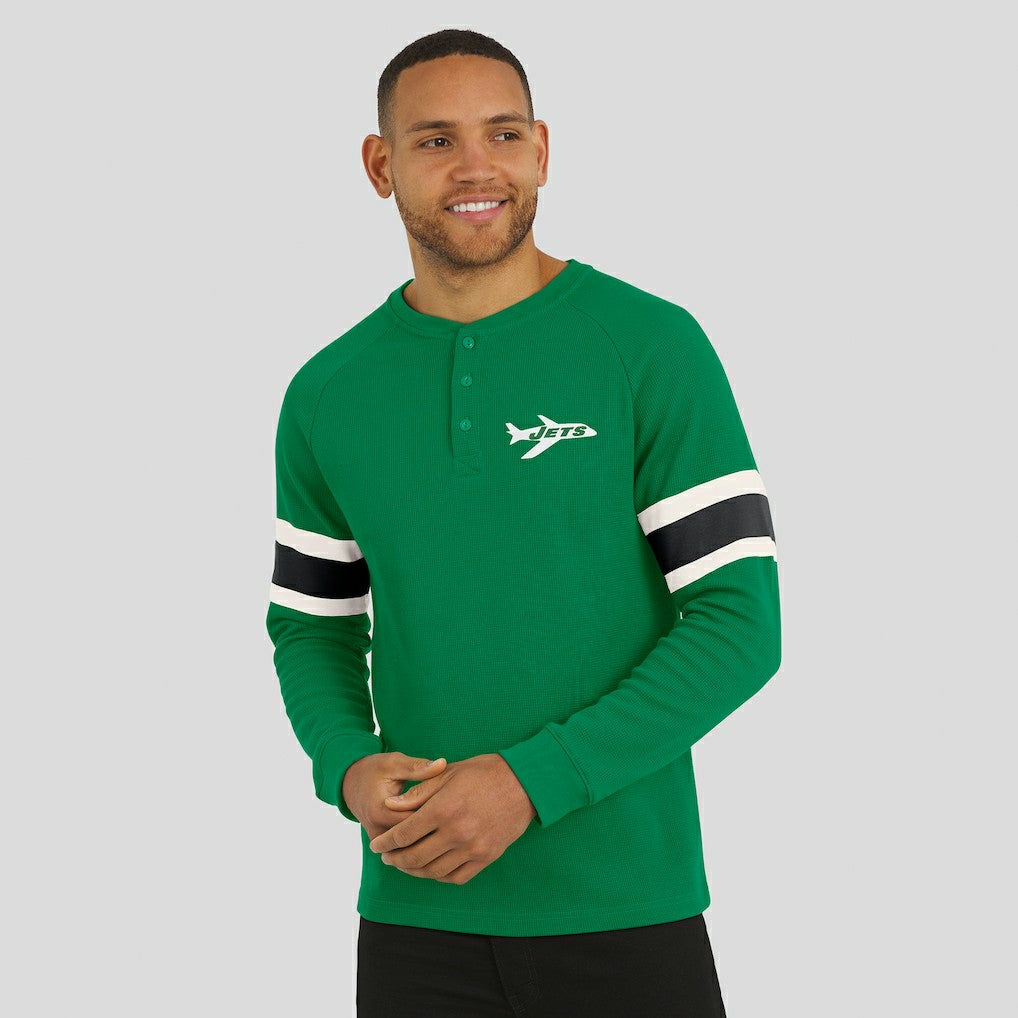 Darius Rucker Collection Waffle-Knit Raglan Long Sleeve Henley T-Shirt - New York Jets