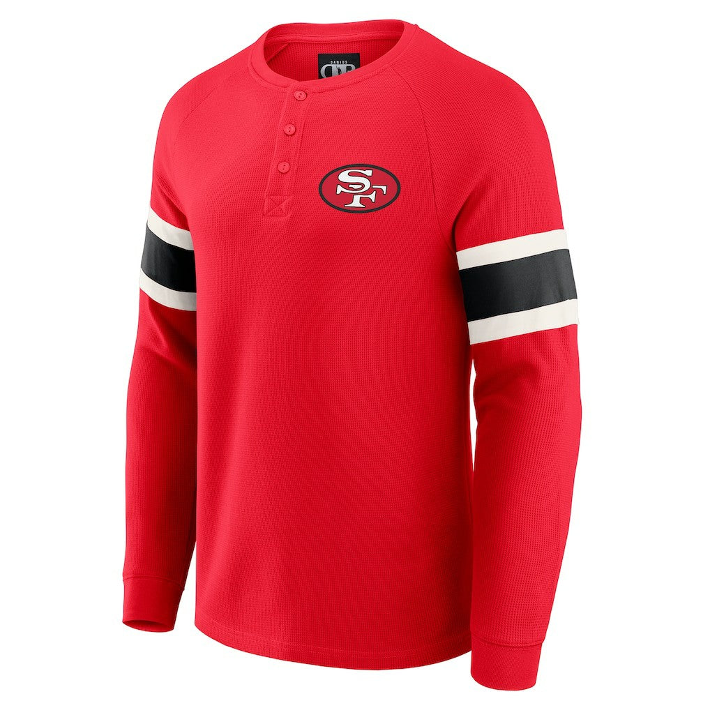 Darius Rucker Collection Waffle-Knit Raglan Long Sleeve Henley T-Shirt - San Francisco 49ers