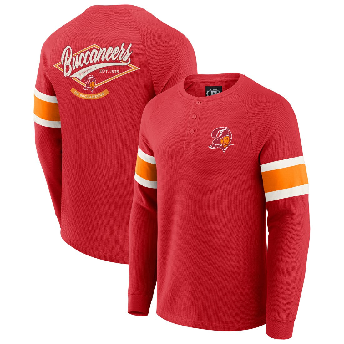Darius Rucker Collection Waffle-Knit Raglan Long Sleeve Henley T-Shirt - Tampa Bay Buccaneers