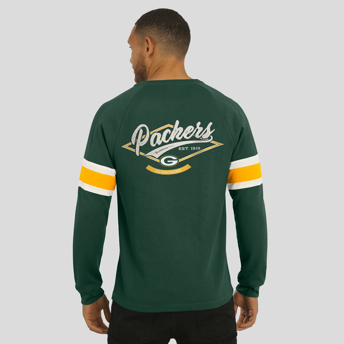 Darius Rucker Collection Waffle-Knit Raglan Long Sleeve Henley T-Shirt - Green Bay Packers