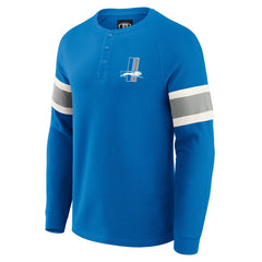 Darius Rucker Collection Waffle-Knit Raglan Long Sleeve Henley T-Shirt - Detroit Lions