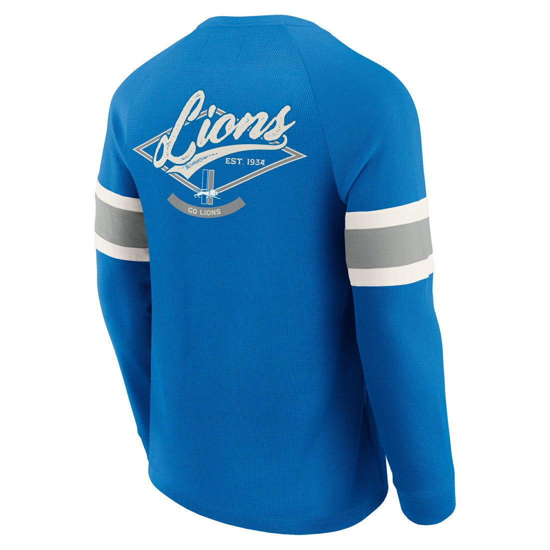 Darius Rucker Collection Waffle-Knit Raglan Long Sleeve Henley T-Shirt - Detroit Lions