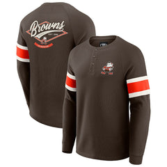 Darius Rucker Collection Waffle-Knit Raglan Long Sleeve Henley T-Shirt - Cleveland Browns