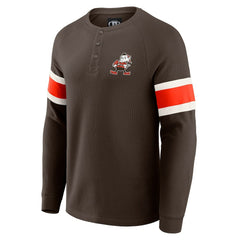 Darius Rucker Collection Waffle-Knit Raglan Long Sleeve Henley T-Shirt - Cleveland Browns