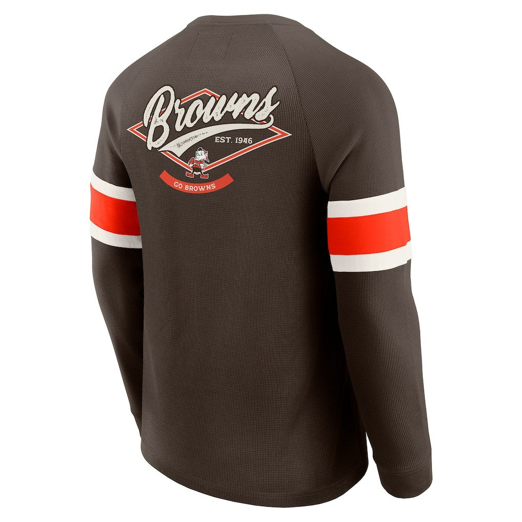 Darius Rucker Collection Waffle-Knit Raglan Long Sleeve Henley T-Shirt - Cleveland Browns