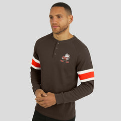 Darius Rucker Collection Waffle-Knit Raglan Long Sleeve Henley T-Shirt - Cleveland Browns