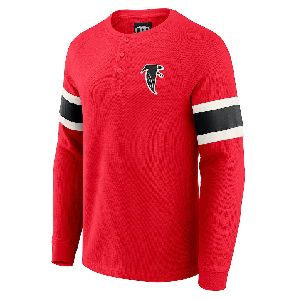 Darius Rucker Collection Waffle-Knit Raglan Long Sleeve Henley T-Shirt - Atlanta Falcons
