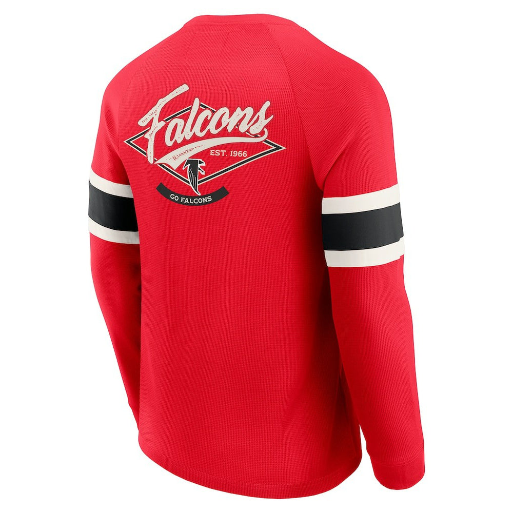 Darius Rucker Collection Waffle-Knit Raglan Long Sleeve Henley T-Shirt - Atlanta Falcons