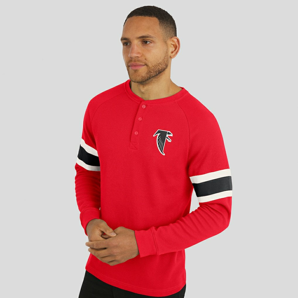 Darius Rucker Collection Waffle-Knit Raglan Long Sleeve Henley T-Shirt - Atlanta Falcons