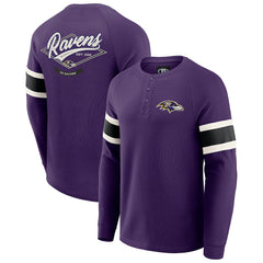 Darius Rucker Collection Waffle-Knit Raglan Long Sleeve Henley T-Shirt - Baltimore Ravens