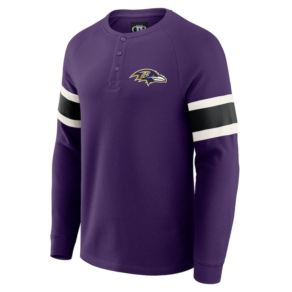 Darius Rucker Collection Waffle-Knit Raglan Long Sleeve Henley T-Shirt - Baltimore Ravens