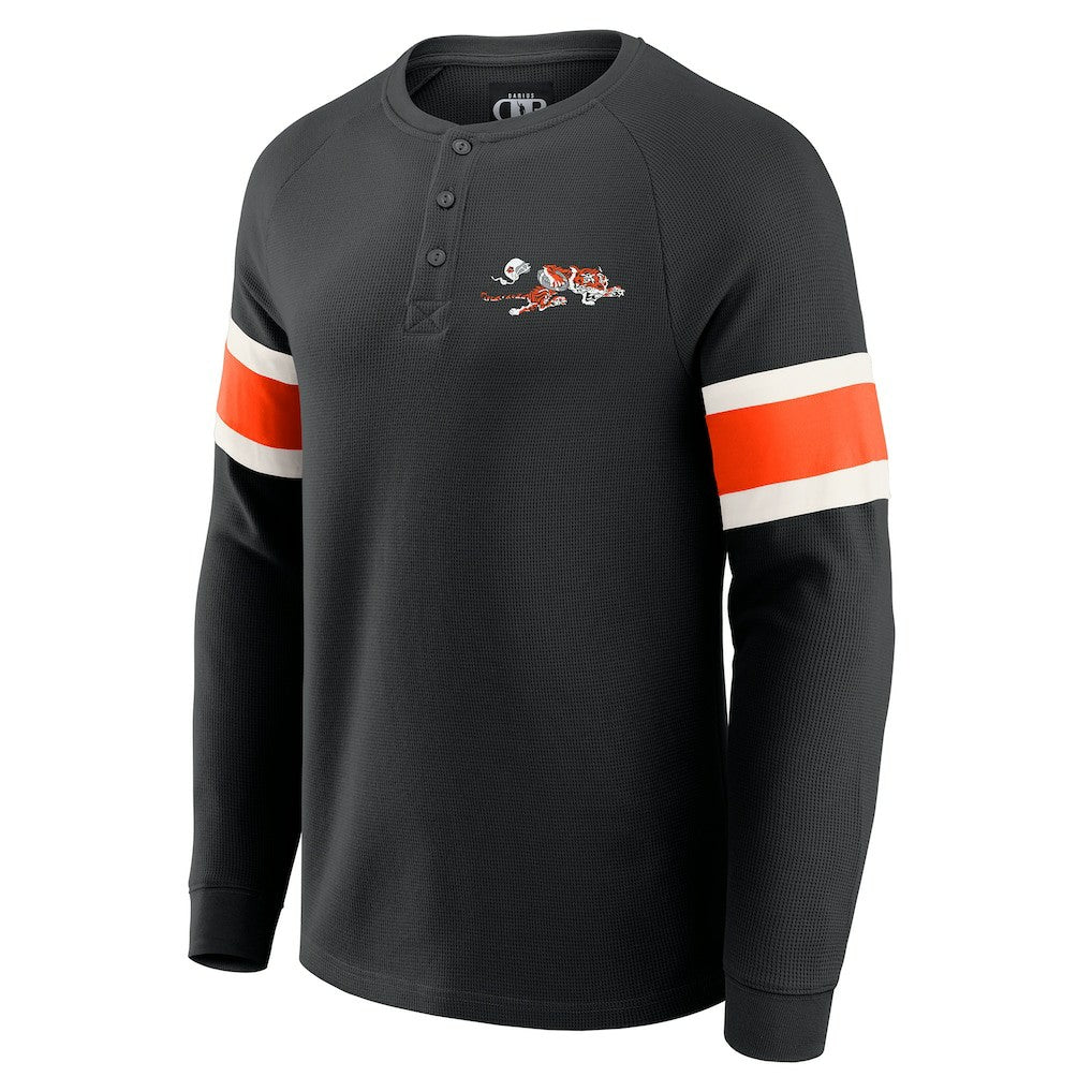 Darius Rucker Collection Waffle-Knit Raglan Long Sleeve Henley T-Shirt - Cincinnati Bengals