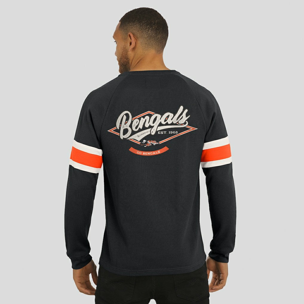 Darius Rucker Collection Waffle-Knit Raglan Long Sleeve Henley T-Shirt - Cincinnati Bengals