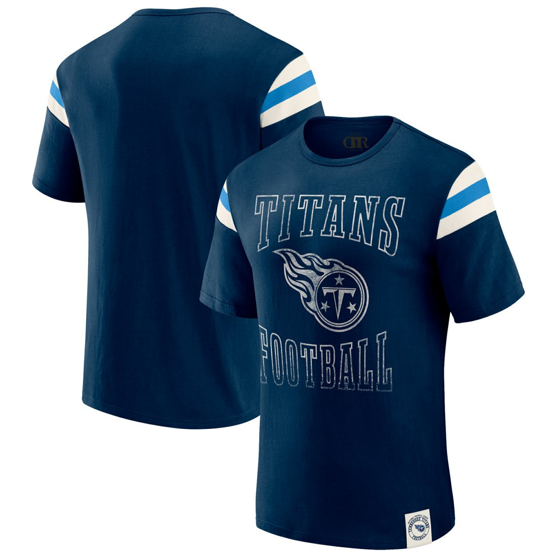 Darius Rucker Collection Football Stripe Sleeve T-Shirt - Tennessee Titans