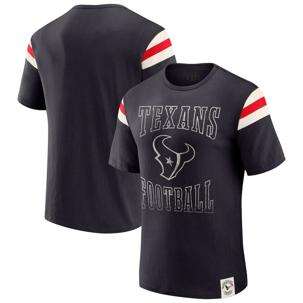 Darius Rucker Collection Football Stripe Sleeve T-Shirt - Houston Texans