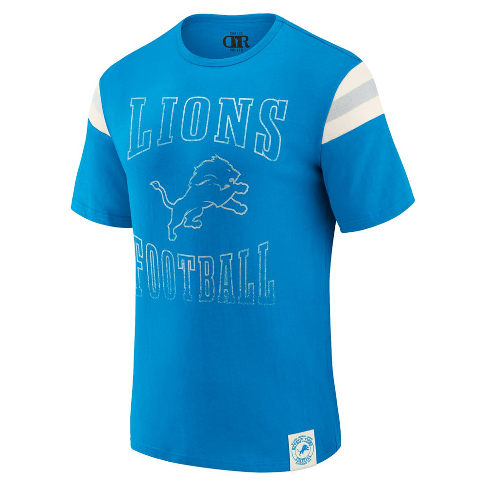 Darius Rucker Collection Football Stripe Sleeve T-Shirt - Detroit Lions
