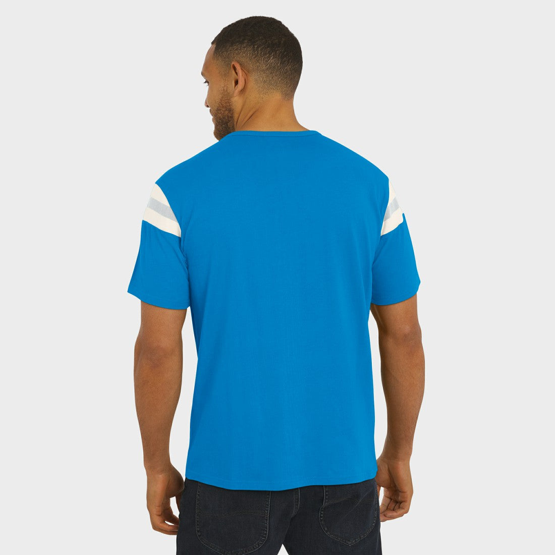 Darius Rucker Collection Football Stripe Sleeve T-Shirt - Detroit Lions