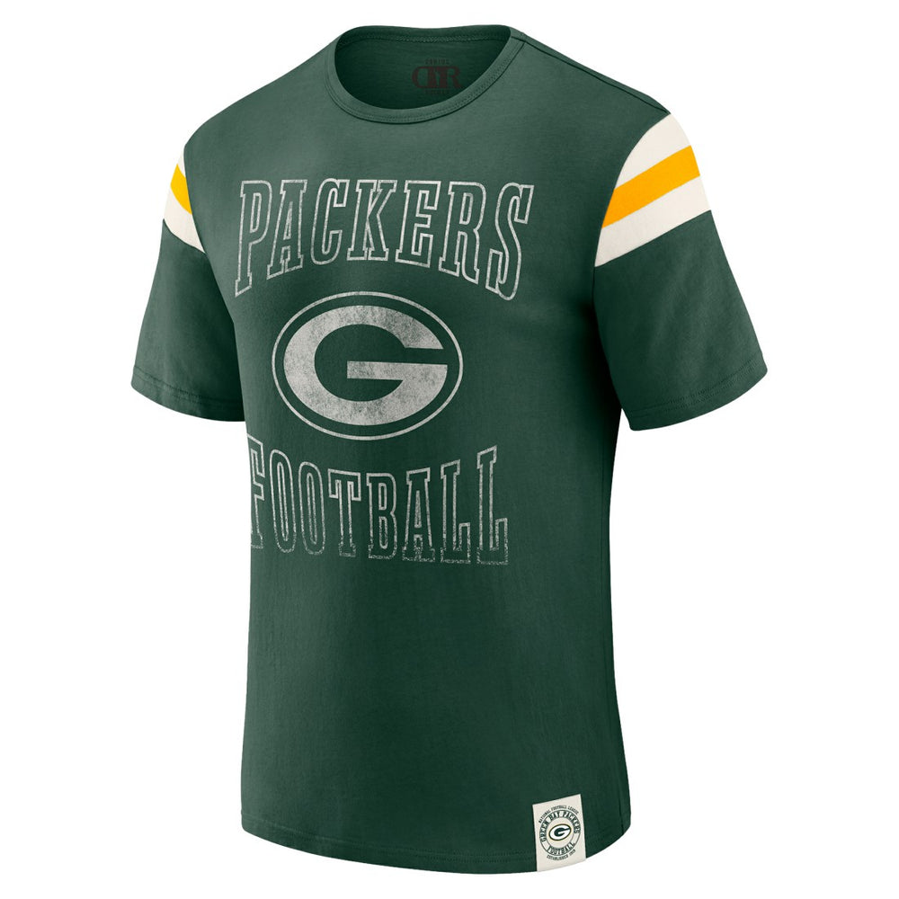 Darius Rucker Collection Football Stripe Sleeve T-Shirt - Green Bay Packers