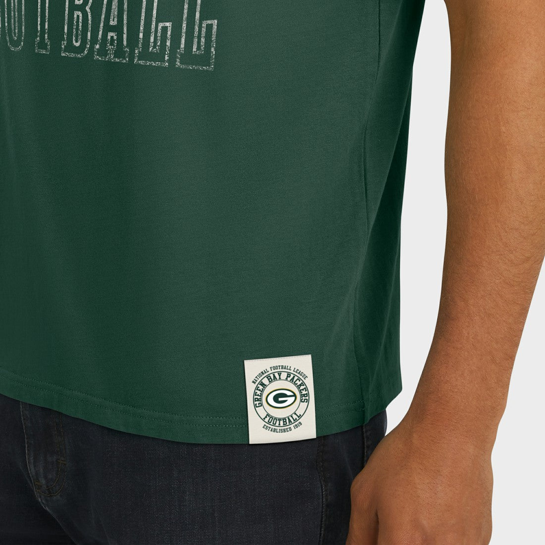 Darius Rucker Collection Football Stripe Sleeve T-Shirt - Green Bay Packers
