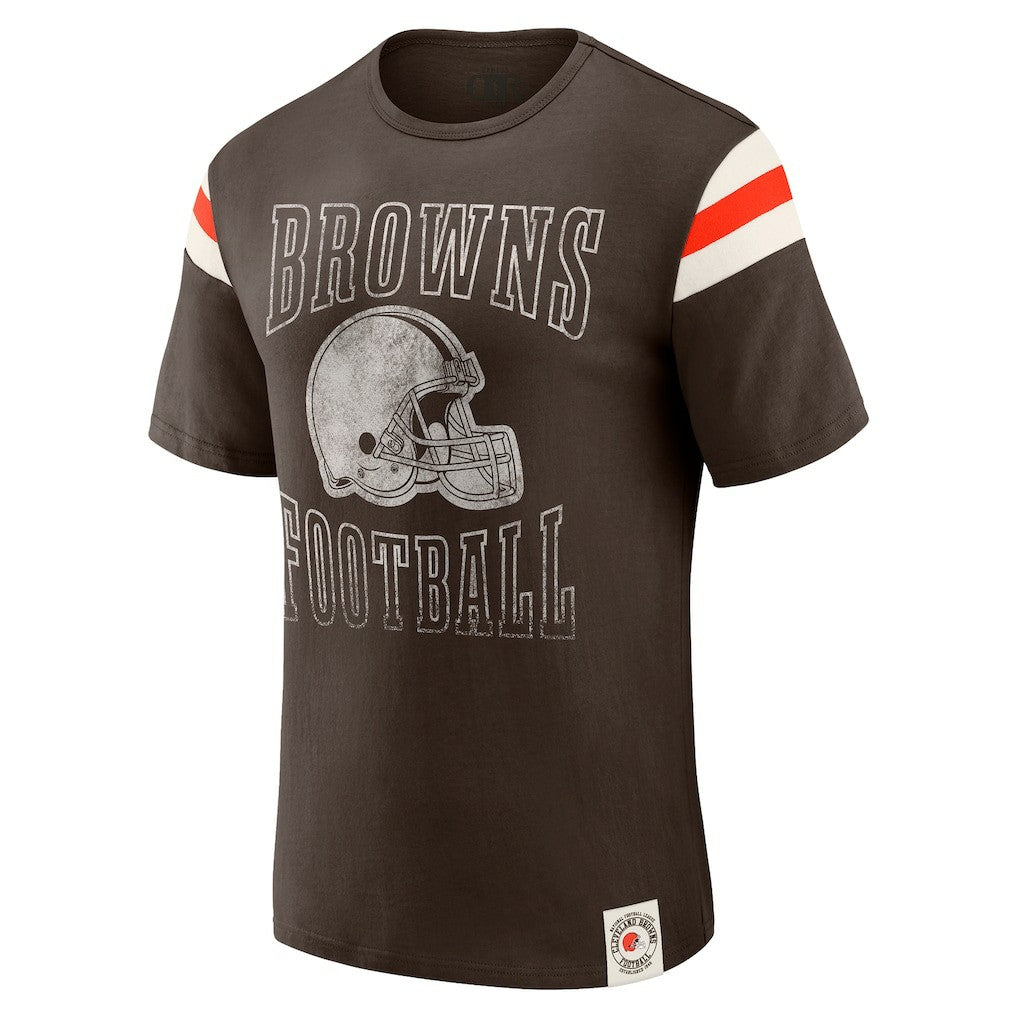 Darius Rucker Collection Football Stripe Sleeve T-Shirt - Cleveland Browns